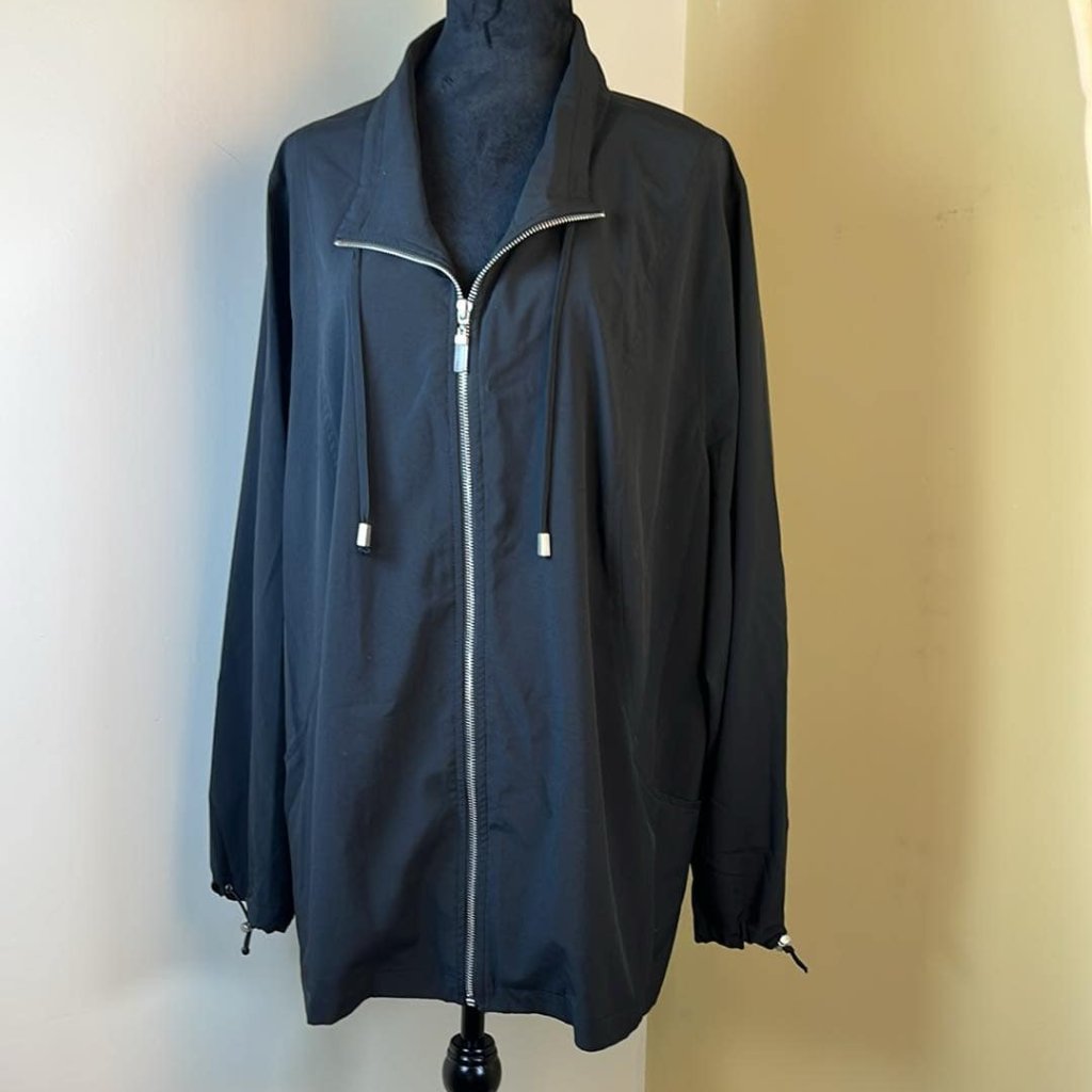 Lane Bryant Black Zip Up Lightweight Jacket Women's Plus Size 26/28